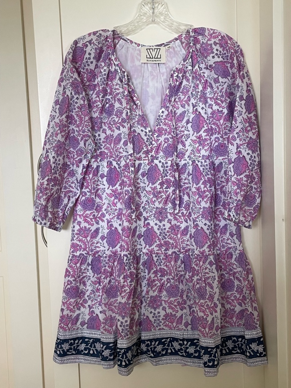 SZ Blockprints Lilac Floral Mini Dress